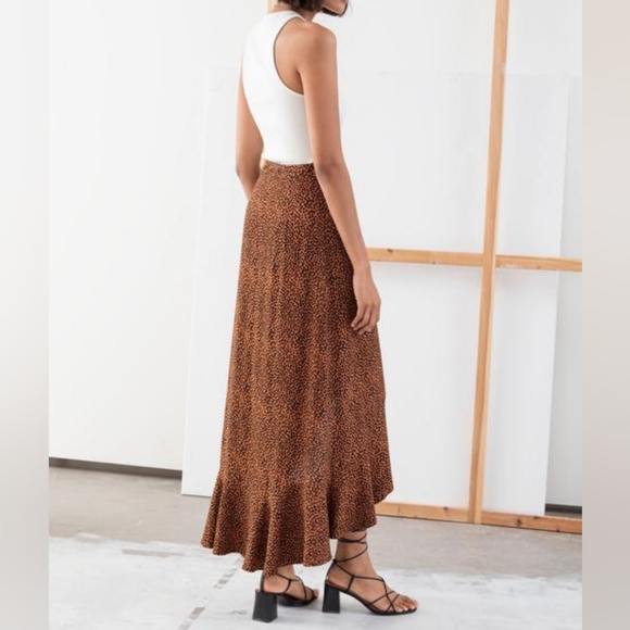 & Other Stories Leopard Ruffle Wrap Skirt - Sz 2 - Picture 8 of 12